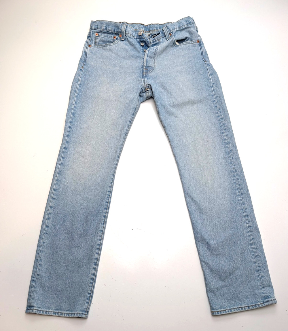 Levi's Jeans Men's 30x32 Original Fit 501 Button Fly Stretch Light Wash Bootcut